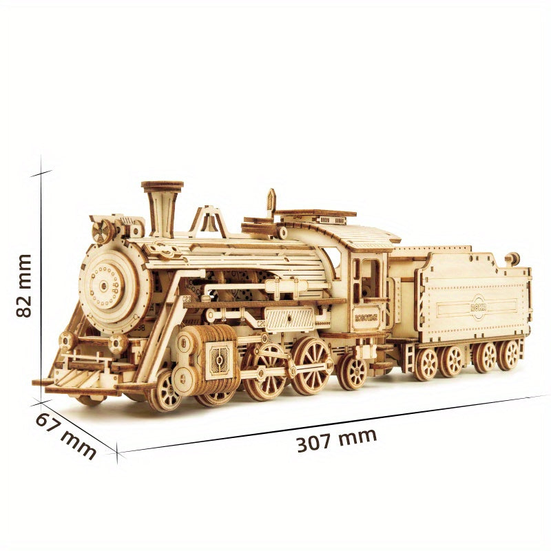 Build Your Own Luxury Steam Train Model - 3D Wooden Puzzle DIY Assembly Toy