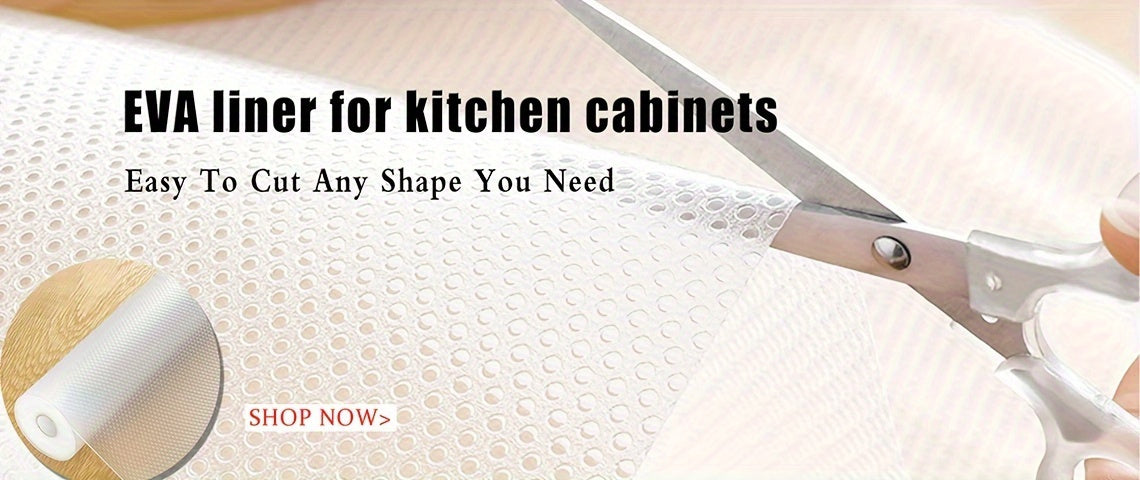 EVA Non-Slip Daisy Pattern Drawer Liner Sheets - Plastic Anti-Moisture Shelf Liner for Kitchen Cabinets, Wardrobe, Shoe Organizer - Clear Cu