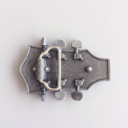 Western Men Zinc alloy Leather Belt Buckle Silver Guitar Music shape Pattern US Local Shipping