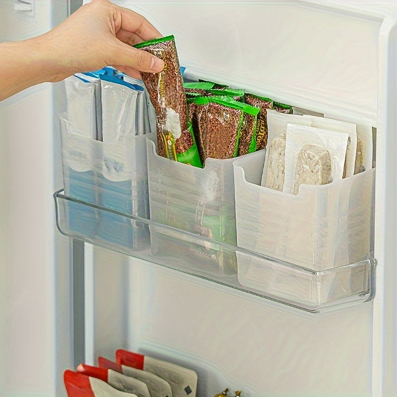 Space-Saving 3-Piece PP Refrigerator Door Organizer Set | Freshness Preserving, Easy Access Storage Containers for Home & Restaurant Use