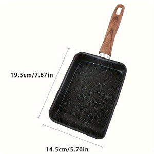 1pc Tamagoyaki Pan, With Imitation Wood Handle, Japanese Square Non-stick Pan, Breakfast Omelet Pan, Household Frying, Small Square Skillet,