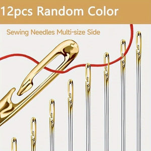 Self Threading Sewing Needles Hand, Elderly Needle Side Hole Blind Needle Large Big Eye Hand Embroidery Needles For DIY Craft Sewing Repair