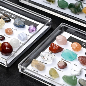 24pcs/Box Specimens Of Natural Tiny Cute Crystal Agate Stones, Small Crystal Agate Stone, Whole Box 3.5in * 2.36in