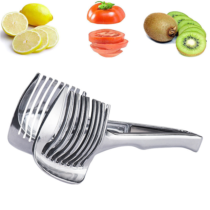 Slicer, Slice Tomatoes, Lemons, and Onions Effortlessly with this Stainless Steel Kitchen Utensil!