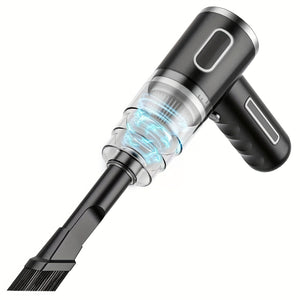QUICAI Portable Car Vacuum Cleaner - Rechargeable, Handheld, Wireless Dust Catcher with Cyclone Suction Technology, USB Charging, Rubber Bod