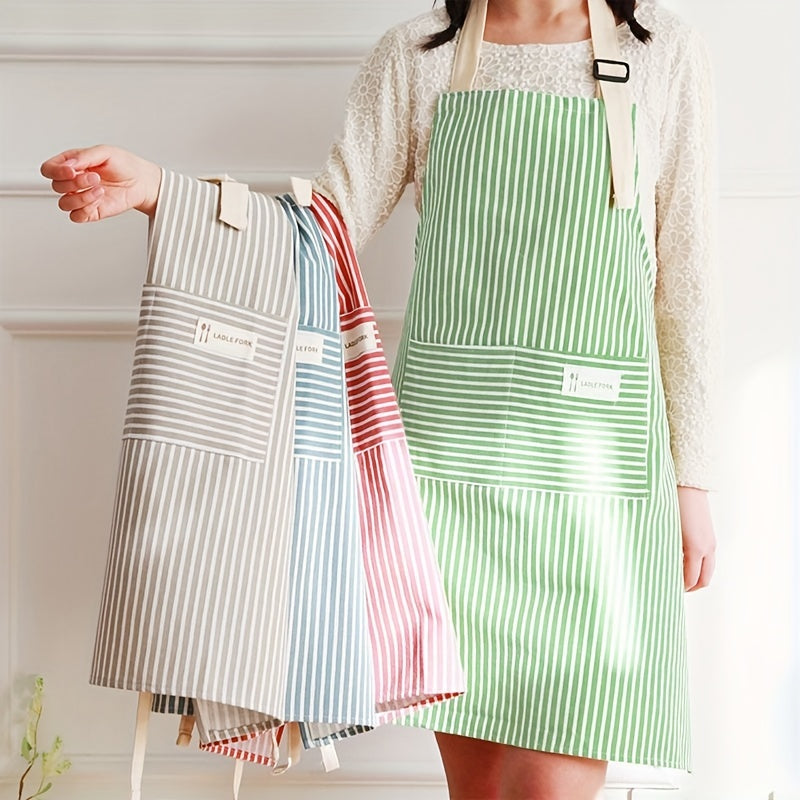 Wholesale Cotton Linen Apron with Stripes, One Pack