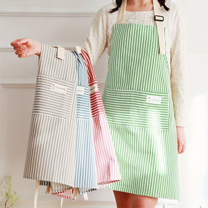 Wholesale Cotton Linen Apron with Stripes, One Pack