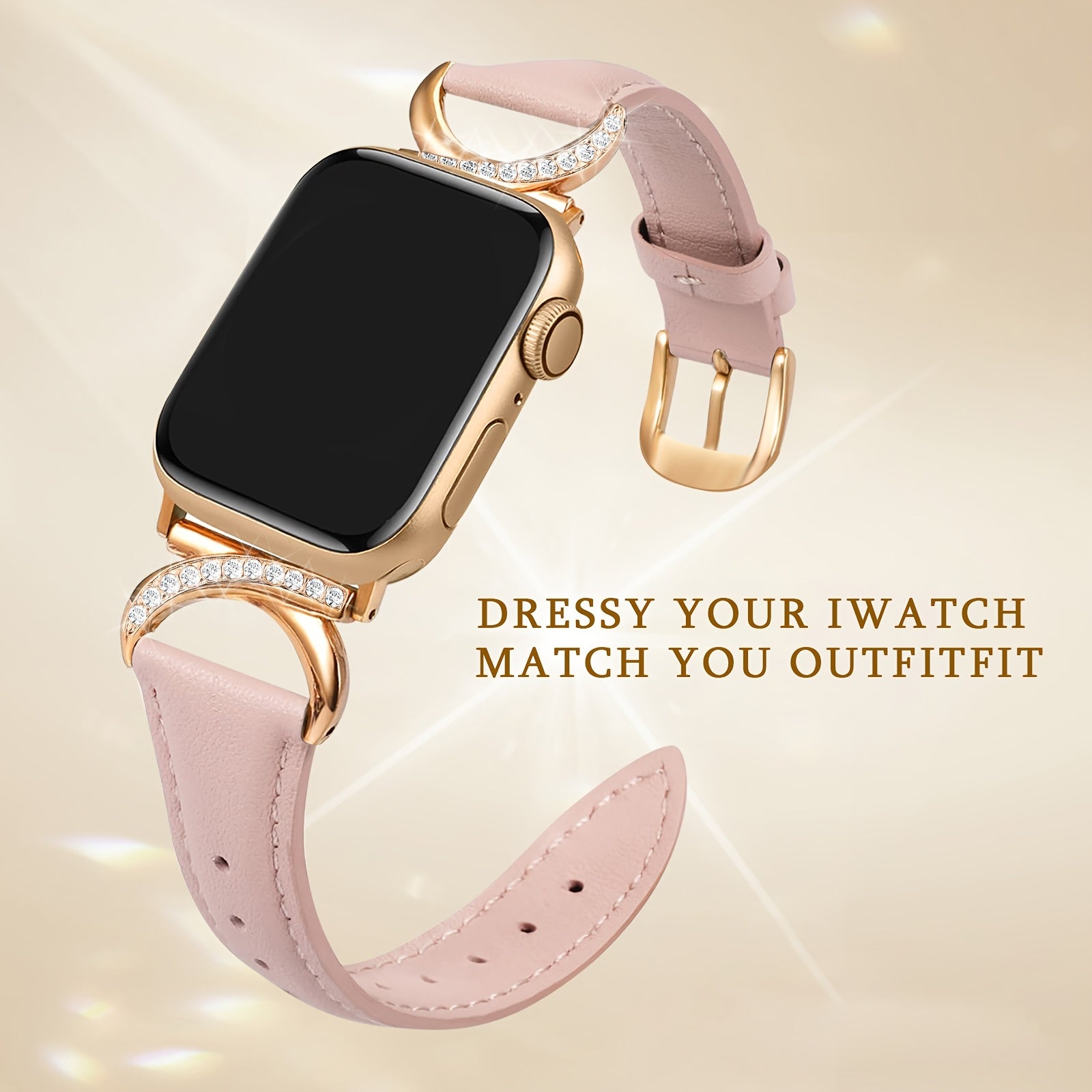 [Golden Buckle Apple Watch Strap] Apple Watch Strap - Ultra-thin Delicate C-shaped Golden Buckle Strap Replacement for IWatch Series 10 9 Ultra SE 8 7 6 5 4 3 2 1 (41mm 40mm 38mm 42mm 44mm 45mm 46mm 49mm)