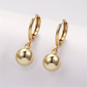 1pair Women's Trendy Fashion Round Ball Dangle Earrings