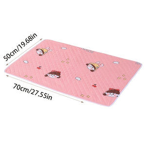 1pc Reusable Diaper Bed Pad, High Absorbency Polyester Protective Mat, Breathable Washable Leak-Proof Cover for Youngsters, Adults, Elderly, Menstrual, Sofa - Bright Pink