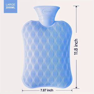 1pc BYXAS Hot Water Bottle, 2L Hot Water Bag For Neck And Shoulder, Hand Feet Warmer, Blue, Purple, White
