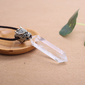 Natural beautiful Necklace Great Clear Crystal Wands Point