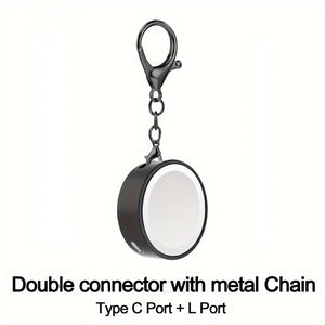Compact Magnetic Apple Watch Charger with Keychain – Dual USB-C/Lightning Ports, Fast 2-Hour Charging for Series 1-9 & Ultra, Lightweight Aluminum Alloy, Travel-Friendly Design, Multiple Colors Available, Mini Portable Charger