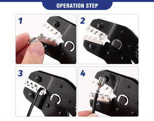 Upgrade Your Connections with this Professional Ratcheting Crimper for Dupont Molex JST TE Terminals & EPC PCIE SATA Pins (0.25-1.5mm2, 23-1