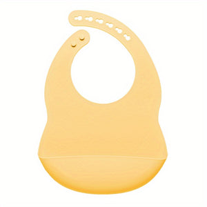 1pc Baby Soft Bib, Simple Plain Color Blank Pattern Adjustable Size Silicone Bib For 1 Year Old + ,Christmas, Halloween, Thanksgiving Day Gi