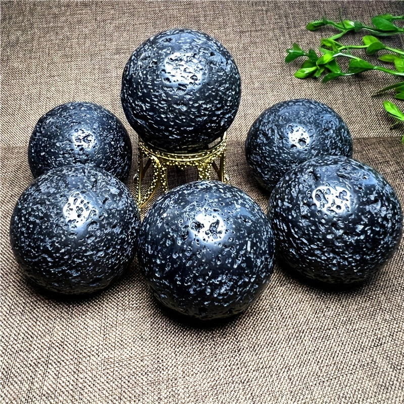 1pc Natural Volcanic Stone Ball Crystal Ball For Home Decoration - Black Natural Quartz Ball 40mm