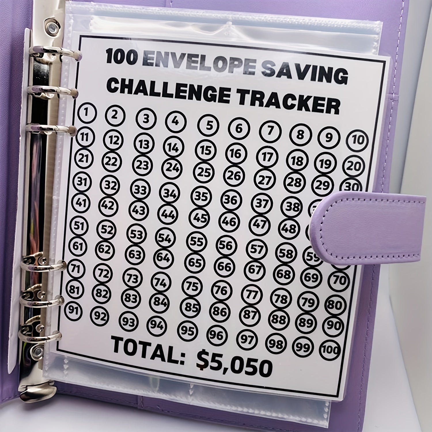 Achieve Your Financial Goals: Fun $5,050 Envelope Challenge Savings Binder with 26-Page Cash Tracker