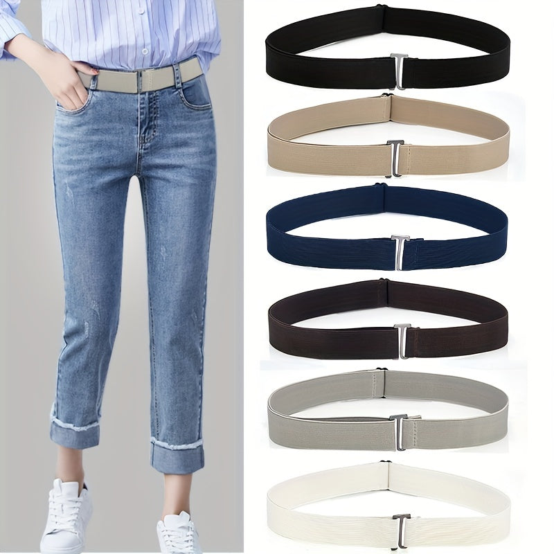 Adjustable Elastic Invisible Belt Simple Solid Color No Show Belt Traceless No Buckle Belt For Jeans Pants Unisex