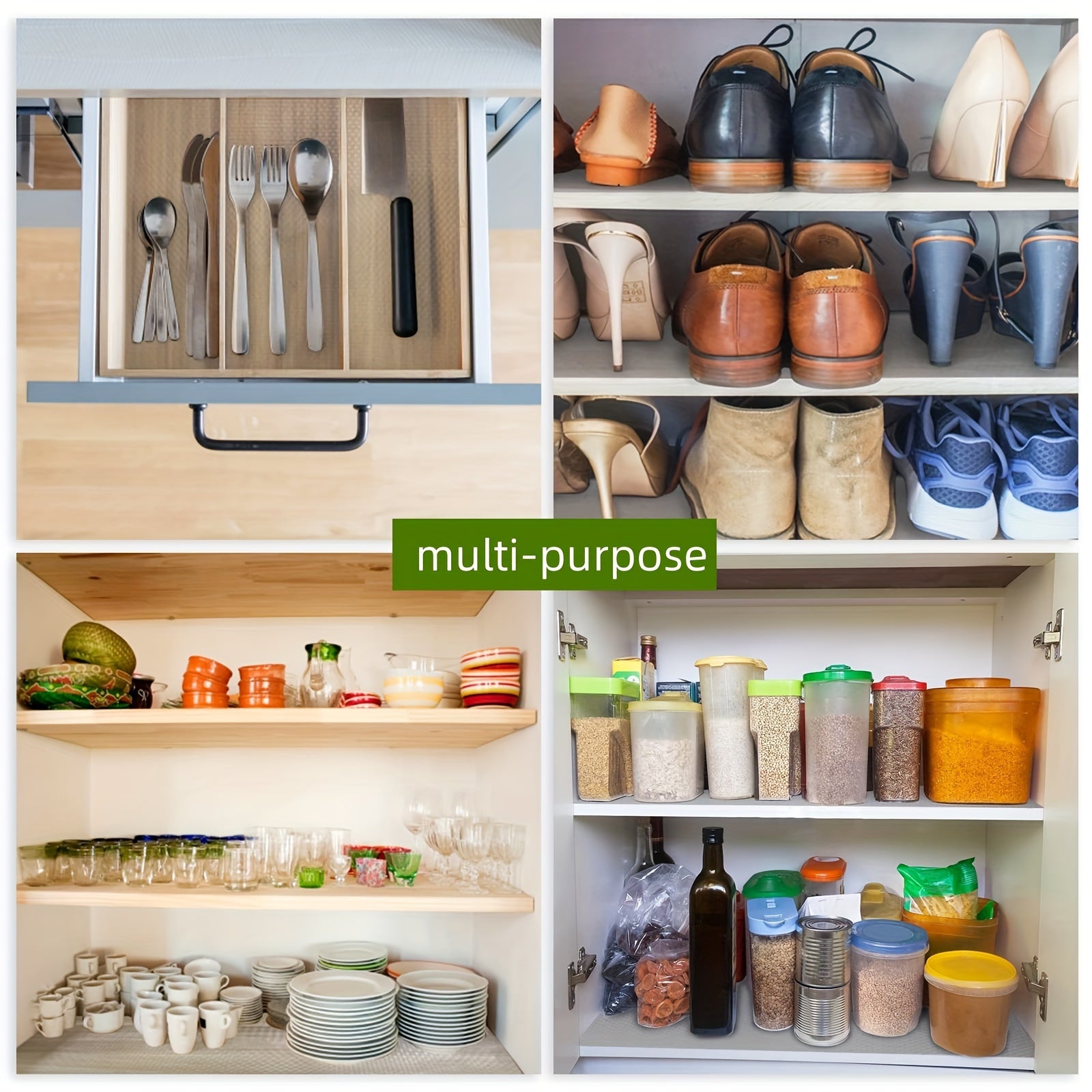 EVA Non-Slip Daisy Pattern Drawer Liner Sheets - Plastic Anti-Moisture Shelf Liner for Kitchen Cabinets, Wardrobe, Shoe Organizer - Clear Cu