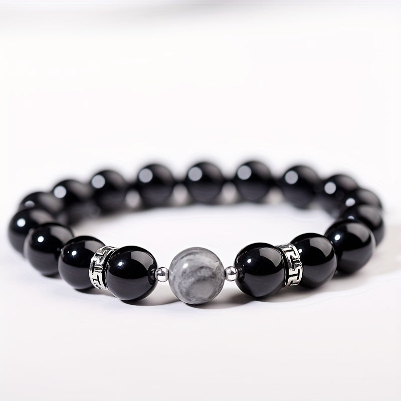 Simple Moon & Star Shape Pendant Beaded Bracelet Temperament Couple Girlfriend Bracelet Gift