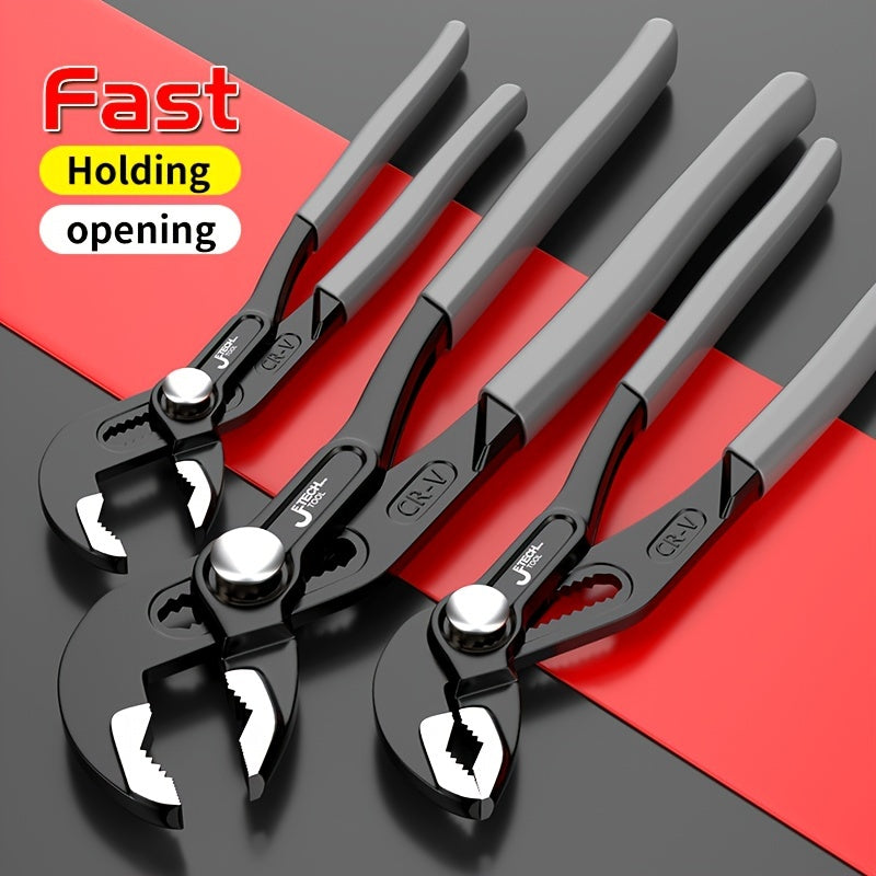 Water Pump Pliers Quick-Release Plumbing Pliers Pipe Wrench Adjustable Water Pipe Clamp Pliers Household Hand Tools Multi-functional Kitchen