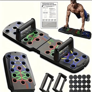 1pc Home Foldable Push Up Board, Multifunctional 28 Hole Fitness Board, Suitable For Physical Exercise, Chest Muscle Exercise, Strength Training Equipment