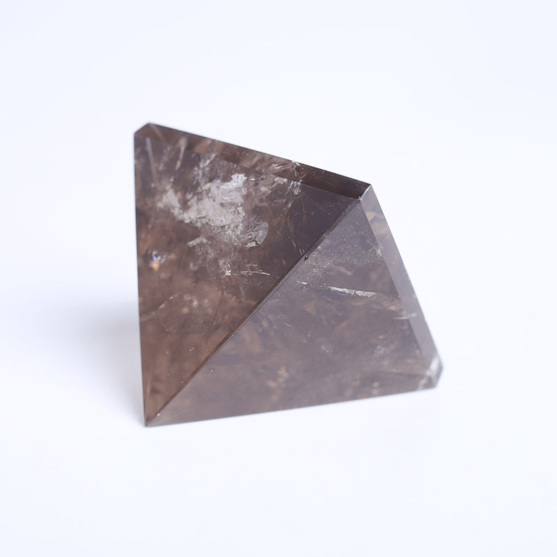 Natural Rock Smoky Quartz Crystal Healing Pyramid