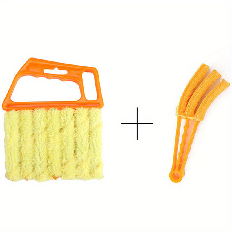 1pc/2pcs Blinds Cleaning Brush,Handheld Mini Curtain Brush Dust Remover With 7 Removable Microfiber Sleeves For Air Conditioning Home Gadget