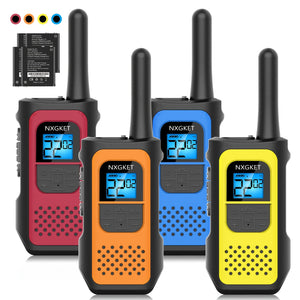 NXGKET Walkie Talkies for Kids Adults, Rechargeable Long Range Walkie Talkie Two Way Radios 22 Channels with 1200mAh Li-ion Battery USB-C Cable for Family Outdoors Camping Hiking