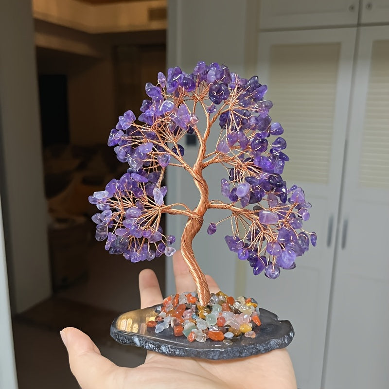[Amethyst Crystal Tree] Natural Amethyst Crystal Tree - Wealth Tree Life Tree - Suitable for Home Decoration Gifts Exquisite Crystal Decorations