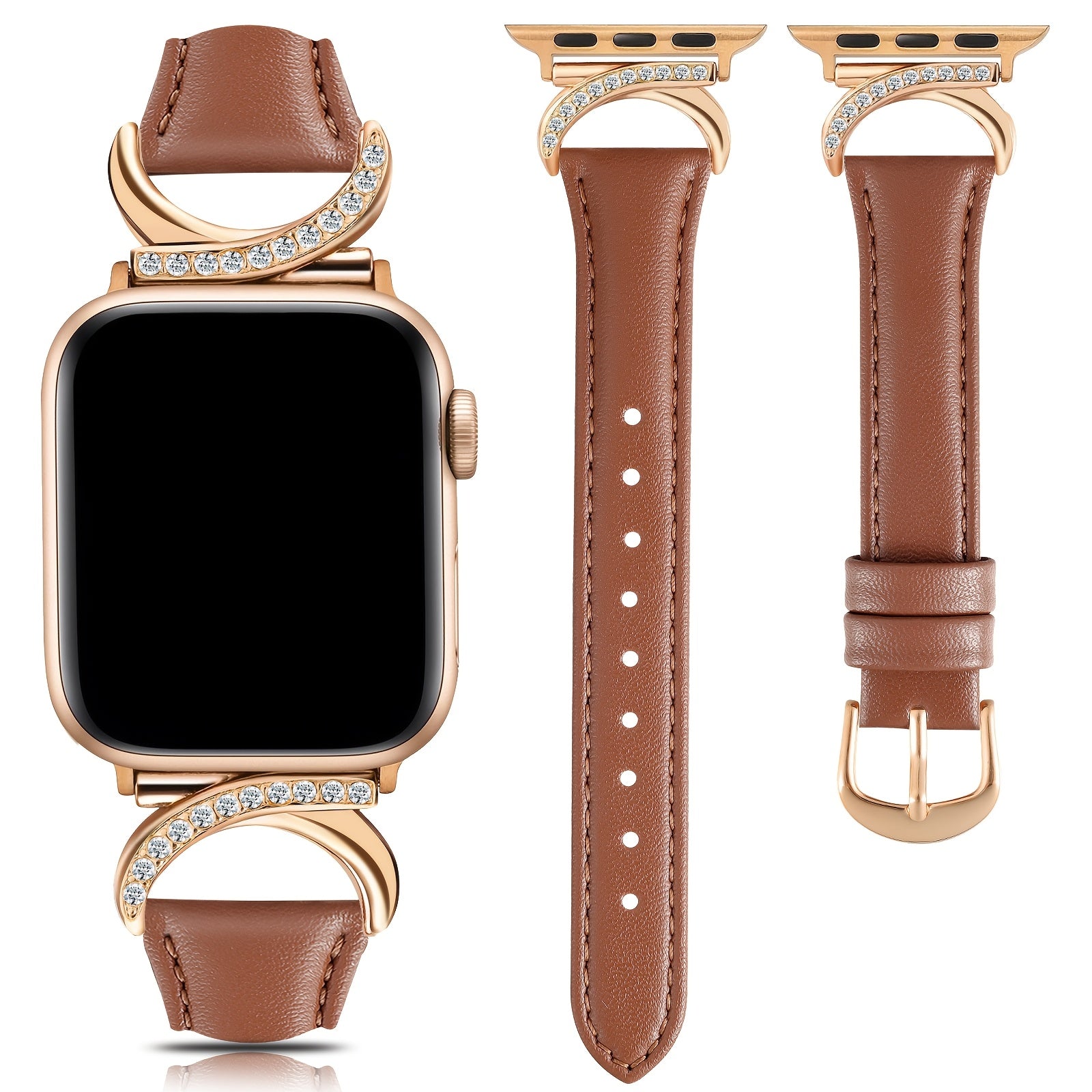 [Golden Buckle Apple Watch Strap] Apple Watch Strap - Ultra-thin Delicate C-shaped Golden Buckle Strap Replacement for IWatch Series 10 9 Ultra SE 8 7 6 5 4 3 2 1 (41mm 40mm 38mm 42mm 44mm 45mm 46mm 49mm)