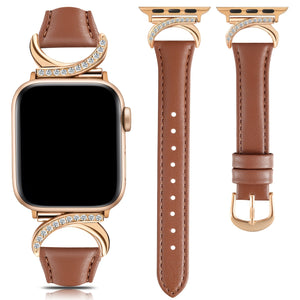 [Golden Buckle Apple Watch Strap] Apple Watch Strap - Ultra-thin Delicate C-shaped Golden Buckle Strap Replacement for IWatch Series 10 9 Ultra SE 8 7 6 5 4 3 2 1 (41mm 40mm 38mm 42mm 44mm 45mm 46mm 49mm)