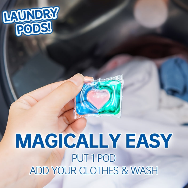 50pcs Stik Garden 3-in-1 Laundry Detergent Pods - Multifunctional Capsules for Softness, Long-Lasting Scent & Deep Clean, Bleach-Free, Ideal for Home, Dorm & Travel Use. Easter cleaning gift
