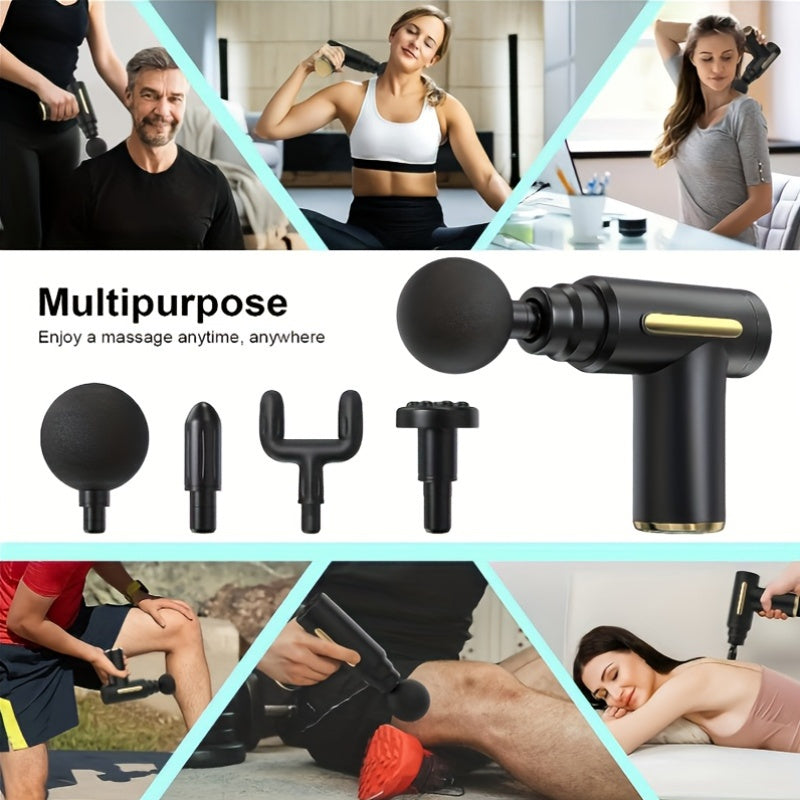 Mini Portable Muscle Relaxation Neck Massager with Rechargeable Lithium Battery - Professional-Grade Fascial Gun for Whole Body Massage, USB Charged, Compact Design, Ergonomic Grip, Alcohol-Free, Massage Device|Compact Design|Ergonomic Grip, Neck Massager