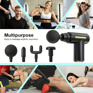 Mini Portable Muscle Relaxation Neck Massager with Rechargeable Lithium Battery - Professional-Grade Fascial Gun for Whole Body Massage, USB Charged, Compact Design, Ergonomic Grip, Alcohol-Free, Massage Device|Compact Design|Ergonomic Grip, Neck Massager