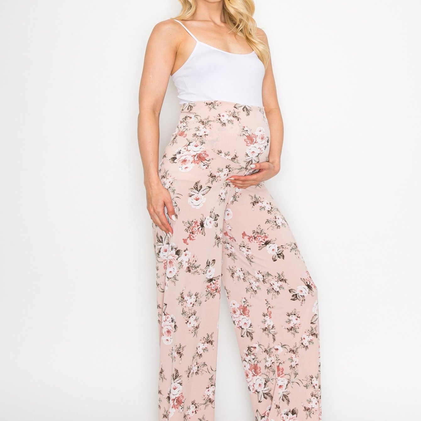 My Bump Women's Maternity Casual Bohemian Damask Palazzo Pants with Tummy Control - Stylish and Comfortable for Expectant Mothers - Availabl