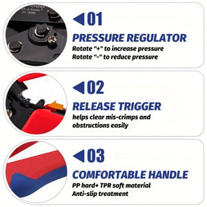 Upgrade Your Connections with this Professional Ratcheting Crimper for Dupont Molex JST TE Terminals & EPC PCIE SATA Pins (0.25-1.5mm2, 23-1