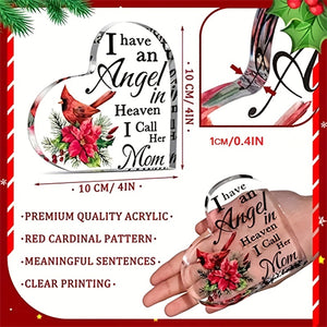 1pc, Red Memorial Cardinal Gift,Condolence Gift, Mom In Heaven Christmas Cardinal Memorial Gifts,Christmas Present,Commemorative Decorative Gif,Remembrance Gifts (Mom),Christmas Gift