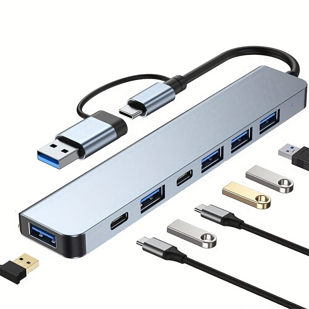 8 In 1 USB C HUB, 4 In 1 USB C Adapter,7 In 1 USB HUB With Splitter Card Reader, USB C Port, USB 3.0 / 2.0, RJ45 PD 87W Multiport,SD/TF Spli