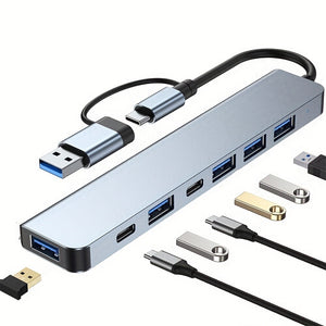 8 In 1 USB C HUB, 4 In 1 USB C Adapter,7 In 1 USB HUB With Splitter Card Reader, USB C Port, USB 3.0 / 2.0, RJ45 PD 87W Multiport,SD/TF Spli