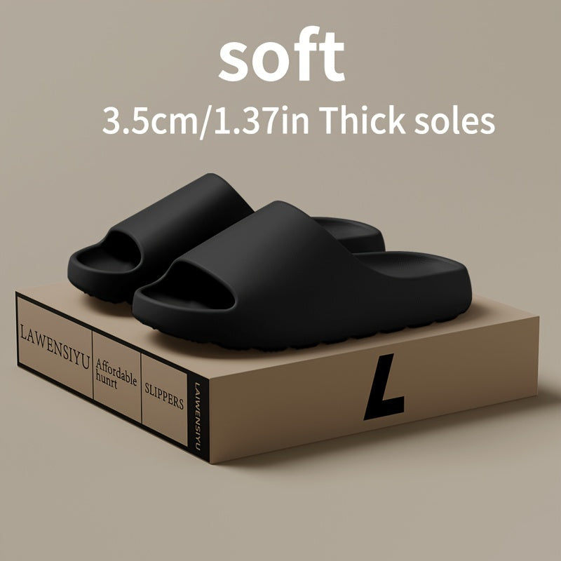 Unisex Soft Slippers, Comfortable Indoor/Outdoor Slide Sandals, Non-slip Textured Design, Stylish Footwear