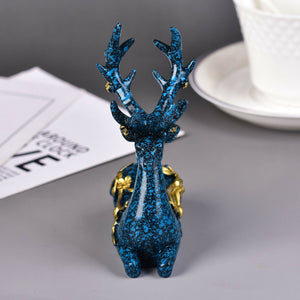 3.8'' Dark Blue Deer Crystal Ball Holder Resin Room Decor Sphere Stand Holder