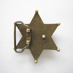 New Original Vintage Bronze Plated Western Sheriff Star Belt Buckle US Local Shipping