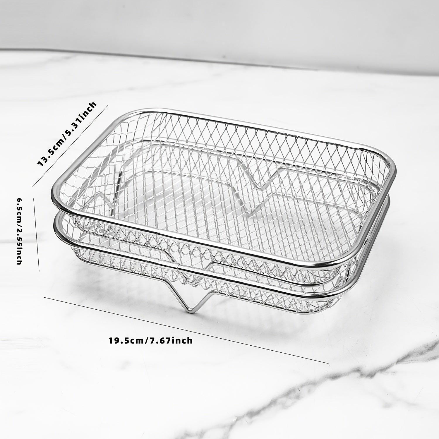 Air Fryer Rack Accessories Grill Basket, 3/2 Layers, 304 Stainless Steel Stackable Chicken wings Air Fryer Accessories Toast Rack, Cooking Rack