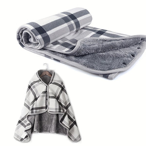 1pc Wearable Blankets Shawl Blanket Flannel Lazy Casual Office Blanket