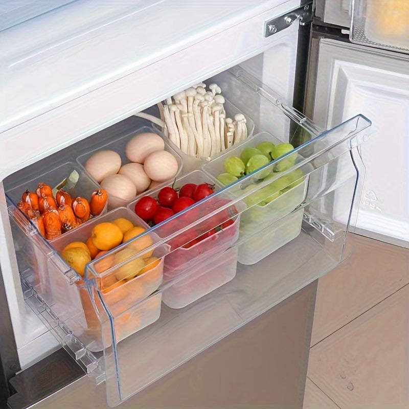 Space-Saving 3-Piece PP Refrigerator Door Organizer Set | Freshness Preserving, Easy Access Storage Containers for Home & Restaurant Use