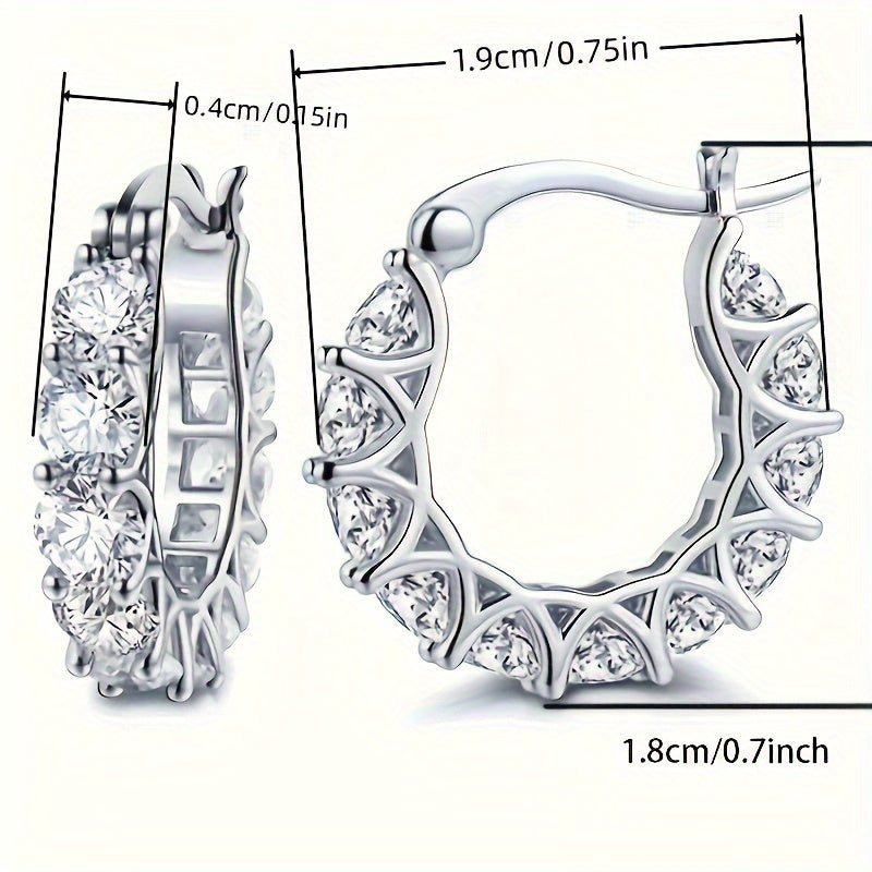 READKISS Women's Luxury Hoop Earrings with Cubic Synthetic Zirconia Crystals - April Birthstone Jewelry, Nickel-Free Copper Golden-Tone Flor