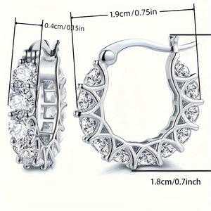 READKISS Women's Luxury Hoop Earrings with Cubic Synthetic Zirconia Crystals - April Birthstone Jewelry, Nickel-Free Copper Golden-Tone Flor