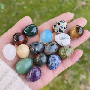 10/20/30pcs Polished Natural Crystal Eggs Shape Stones Set - Assorted Gemstone Eggs for Jewelry Ornaments and Perfect Easter Decorations