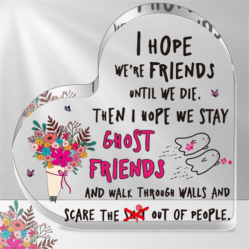 1pc, Best Friend Birthday Gifts For Women, Friendship Gifts For Women Friends, Long Distance Friendship Gift For Female Friend BFF Bestie Sister, Funny Heart Acrylic Plaque Gifts